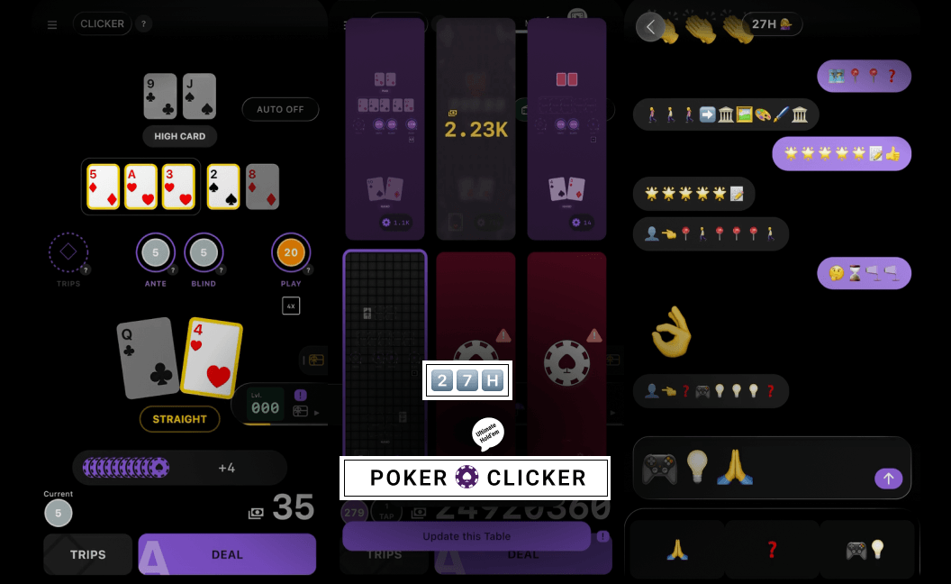 Falling in Love with the Girl in Seat 27H who was Playing (Ultimate Hold'em) Poker Clicker